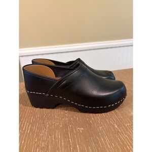 Bjork Swedish Comfort Women's EU 36 US 5.5 Black Leather Clogs Slip On Shoes